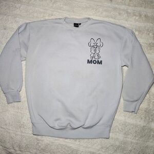 Disney Womens Maternity Sz M Minnie Mouse Mom Pullover Sweatshirt Pink Bow